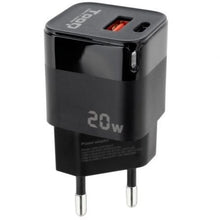 --Cargador de Pared TooQ TQWC-QCPD20/ 1xUSB Tipo-C/ 1xUSB/ 20W-