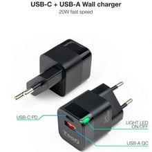 -1-Cargador de Pared TooQ TQWC-QCPD20/ 1xUSB Tipo-C/ 1xUSB/ 20W-1