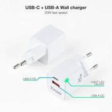 -1-Cargador de Pared TooQ TQWC-QCPD20WT/ 1xUSB-Tipo C/ 1x USB/ 20W/ Blanco-1