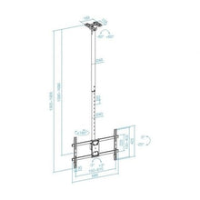 -4-Soporte de Techo Giratorio/ Inclinable/ Nivelable TooQ LPCE1186TSLI-XL-B para TV de 43-86