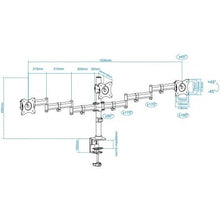 -4-Soporte de Mesa para 3 Monitores TooQ DB1327TN-B/ Giratorio/ Inclinable/ hasta 8kg-4