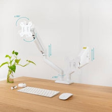 -2-Soporte de Mesa para 2 Monitores TooQ DB1434TNR-W/ Giratorio/ Inclinable/ hasta 10kg-2