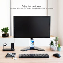 -4-Soporte de Mesa Orientable/ Inclinable Tooq DB1701TN-B para TV y Portátil de 17-32