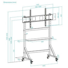 -4-Soporte de Suelo Ajustable con Ruedas TooQ FS20105M-B para TV de 60-105