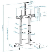-4-Soporte de Suelo con Ruedas Inclinable/ Nivelable TooQ FS20404HM-B para TV de 60-100