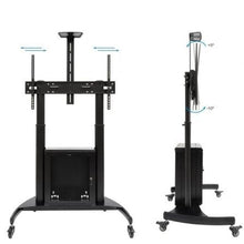 -1-Soporte de Suelo Inclinable con Ruedas TooQ Narnia FS20500M-B para TV de 60-100