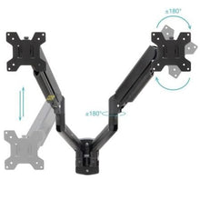 -1-Soporte de Pared para 2 Monitores TooQ LP1434TNR-B/ Giratorio/ Inclinable/ Rotatorio/ hasta 10kg-1