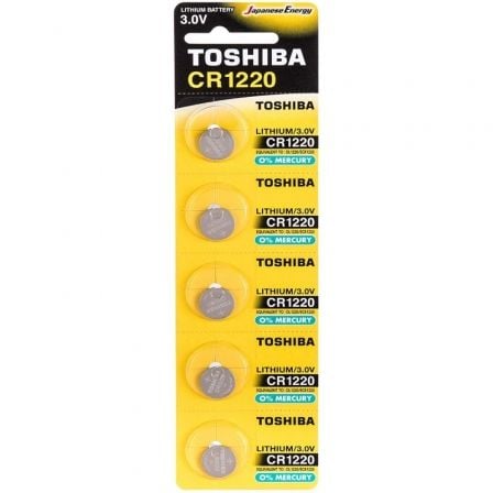 --Pack de 5 Pilas de Botón Toshiba CR1220/ 3V-