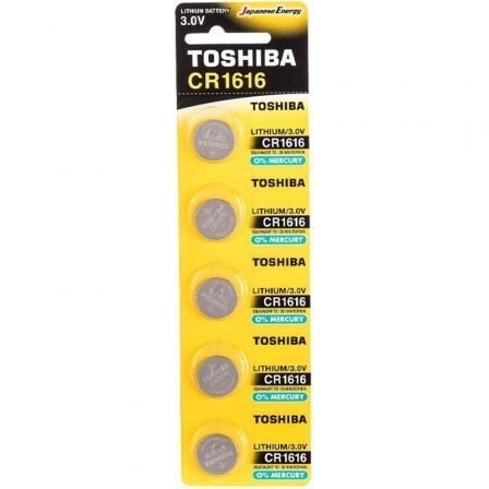 --Pack de 5 Pilas de Botón Toshiba CR1616/ 3V-