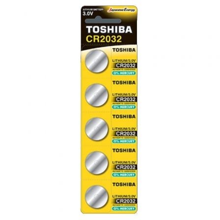 --Pack de 5 Pilas de Botón Toshiba CR2032/ 3V-