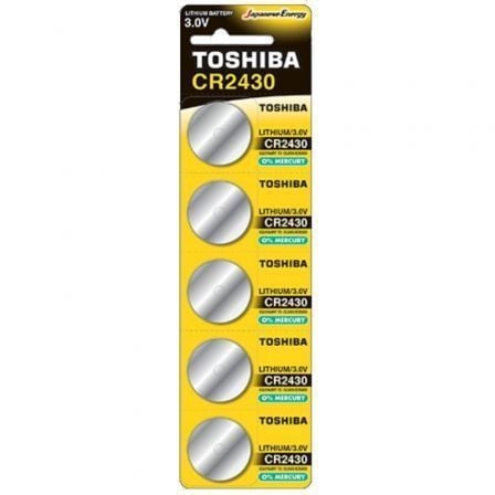 --Pack de 5 Pilas de Botón Toshiba CR2430/ 3V/ Alcalinas-