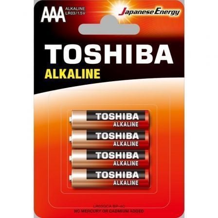 --Pack de 4 Pilas AAA Toshiba Alkaline LR03/ 1.5V/ Alcalinas-