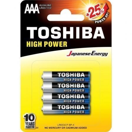 --Pack de 4 Pilas AAA Toshiba High Power LR03/ 1.5V/ Alcalinas-