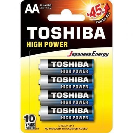 --Pack de 4 Pilas AA Toshiba High Power LR6/ 1.5V/ Alcalinas-