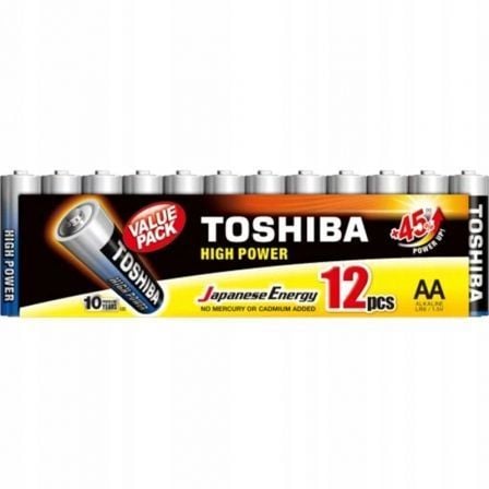 --Pack de 12 Pilas AA Toshiba High Power LR6/ 1.5V/ Alcalinas-