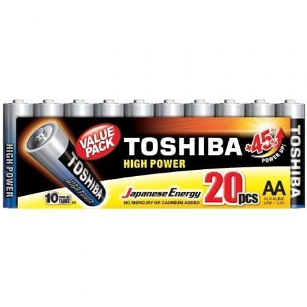 --Pack de 20 Pilas AA Toshiba High Power LR6/ 1.5V/ Alcalinas-