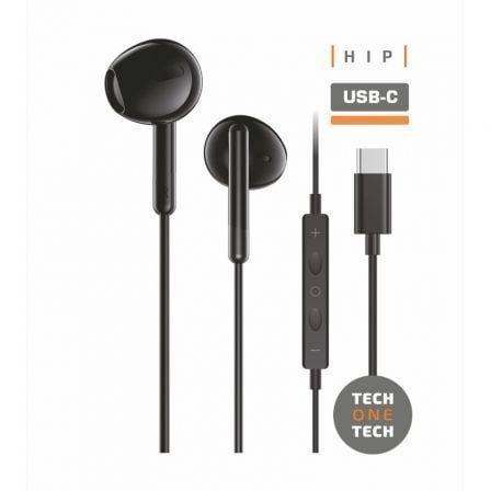 --Auriculares Intrauditivos Tech One Tech earTECH TEC1302/ con Micrófono/ USB Tipo-C/ Negros-