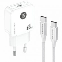 -1-Cargador de Pared Tech One Tech TEC2221/ 1xUSB Tipo-C + Cable USB Tipo-C/ 20W/ Blanco-1