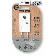 --Cargador de Pared GaN Tech One Tech GaN TEC2230/ 1xUSB Tipo-C/ 1xUSB/ 30W/ Blanco-