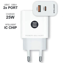 -1-Cargador de Pared Tech One Tech TEC2267/ 1xUSB Tipo-C/ 1xUSB/ 3A/ Blanco-1