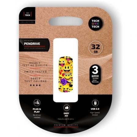 --Pendrive 32GB Tech One Tech Emoji collage USB 2.0-