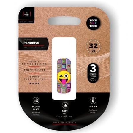 --Pendrive 32GB Tech One Tech Emoji guiño USB 2.0-