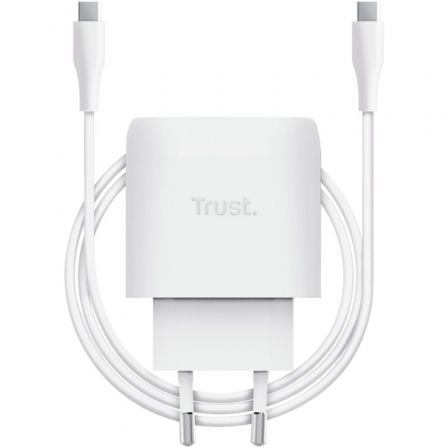 --Cargador de Pared GaN Trust Maxo 45W Compatible con Apple/ 1xUSB Tipo-C/ Incluye Cable USB Tipo-C/ 45W-