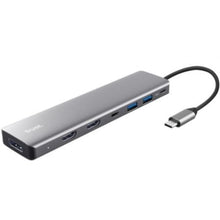 --Docking USB Tipo-C Trust Dalyx/ 2xUSB/ 2xHDMI 4K/ 1xDisplayPort/ 1xUSB Tipo-C PD/ Gris-
