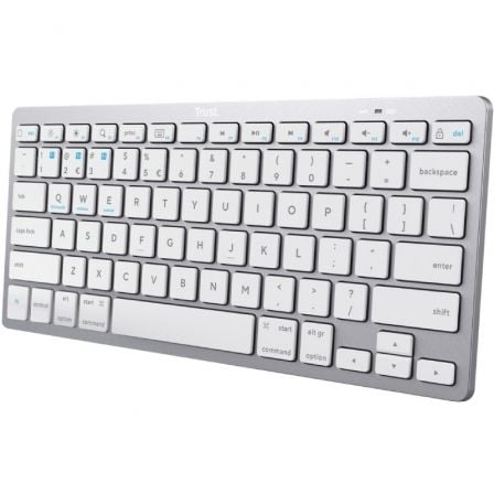 --Teclado Compacto Inalámbrico por Bluetooth Trust 24654/ Plata-