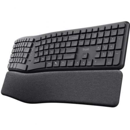 --Teclado Inalámbrico por Bluetooth Trust Keyra Multidispositivo Ergonómico-