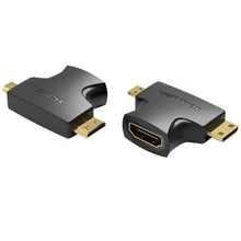--Adaptador HDMI 2 en 1 Vention AGFB0/ HDMI Hembra - Micro HDMI Macho - Mini HDMI Macho-
