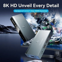 -1-Switch Conmutador 8K HDMI 2.1 Vention AKRH0 HDMI Hembra/ 3x HDMI Hembra/ 1x USB Tipo-C DP-1