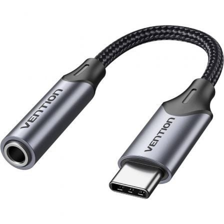 --Adaptador Audio Vention BGMHA/ Jack 3.5 Hembra - USB Tipo-C Macho/ 10cm/ Gris-
