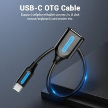 -1-Cable USB 2.0 Vention CCSBB/ USB Tipo-C Macho - USB Hembra/ 15cm/ Negro-1