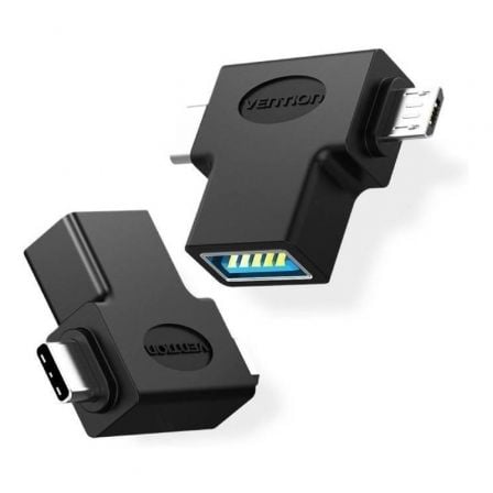 --Adaptador USB 3.0 Vention CDIB0/ USB Tipo-C Macho - MicroUSB Macho-