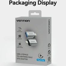 -2-Adaptador OTG USB Vention CUCH0/ USB Hembra - Lightning Macho/ Azul-2