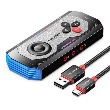 --Tarjeta de Sonido Gaming con Amplificador Vention CVAB0/ USB Tipo-C Macho - 3xJack 3.5 Hembra-