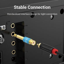 -4-Adaptador Jack Vention VDD-C03/ RCA Hembra - Jack 6.5 Macho/ Azul-4