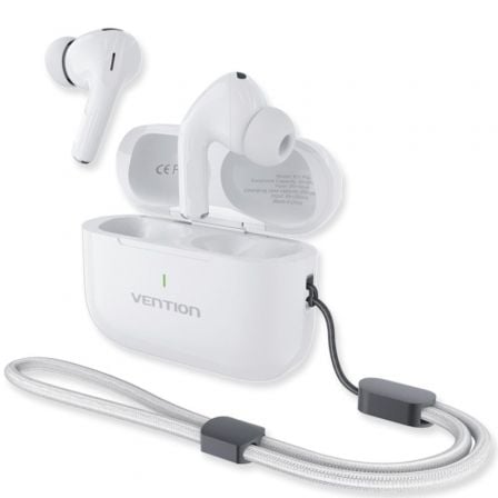 --Auriculares Bluetooth Vention Echo Lite E11 Plus con estuche de carga/ Autonomía 30h/ Blancos-