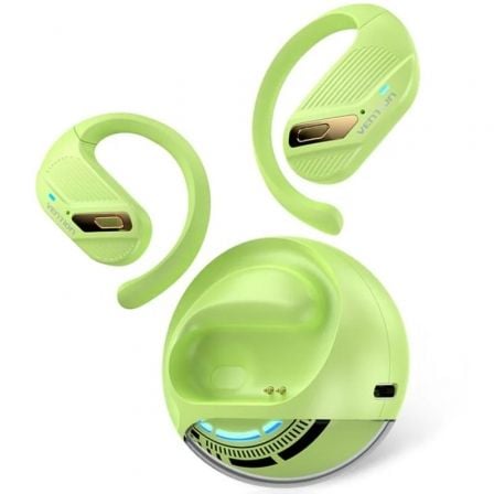--Auriculares Deportivos Bluetooth Vention Open Ear OpenBeat O12 NBUG0 con estuche de carga/ Verdes-
