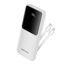 --Powerbank 10000mAh Vention FHOW0/ 22.5W/ Blanca/ Incluye Cable USB TIpo-C y Lightning-