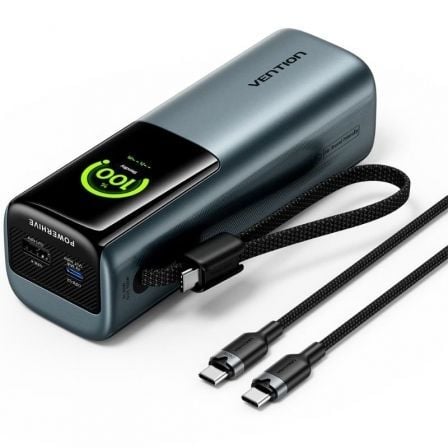 --Powerbank 20000mAh Vention FKFH0/ 165W/ Gris-