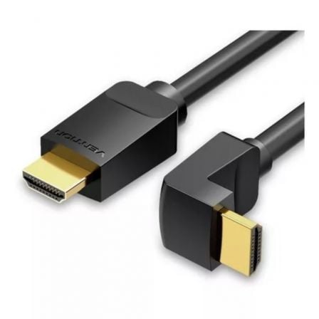 --Cable HDMI 2.0 4K Acodado 90º Vention AARBH/ HDMI Macho - HDMI Macho/ 2m/ Negro-