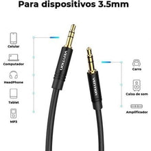 -2-Cable Estéreo Vention BAKBF/ Jack 3.5 Macho - Jack 3.5 Macho/ 1m/ Negro-2