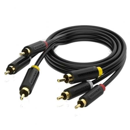 --Cable Estéreo Vention BCABH/ 3x RCA Macho - 3x RCA Macho/ 2m/ Negro-