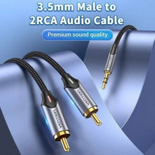 -2-Cable Audio Vention BCNBG/ 2x RCA Macho - Jack 3.5 Macho/ 1.5m/ Gris-2
