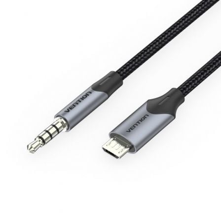 --Cable Audio Vention BDGBG/ MicroUSB Macho - Jack 3.5 Macho/ 1.5m/ Negro-