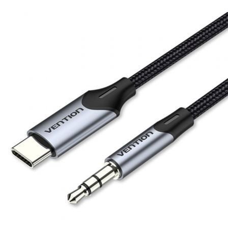 --Cable Conversor Audio Vention BGKHF/ USB Tipo-C Macho - Jack 3.5 Macho/ 1m/ Gris-