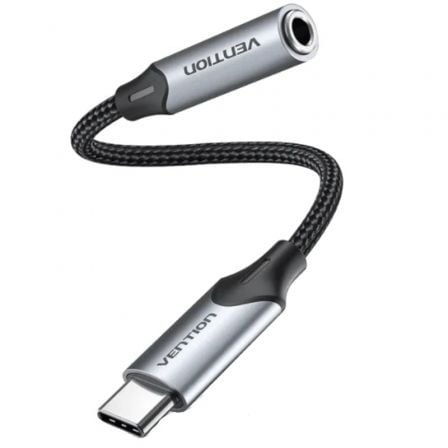 --Conversor Vention BGMHF/ Jack 3.5 Hembra - USB Tipo-C Macho/ 1m/ Gris-