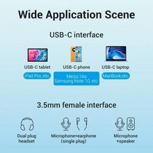 -3-Cable Conversor USB Tipo-C Vention BGNHY/ USB Tipo-C Macho - 2x Jack 3.5 Hembra/ 30cm/ Gris-3